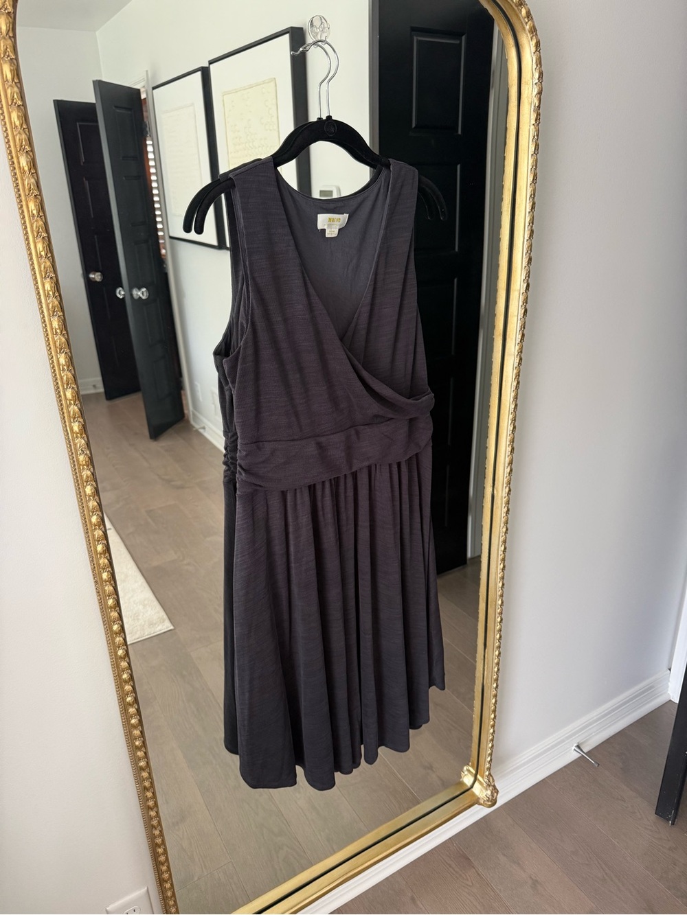 Sleeveless V-Neck Black Knit Wrap Dress from Anthropologie. (Maeve)